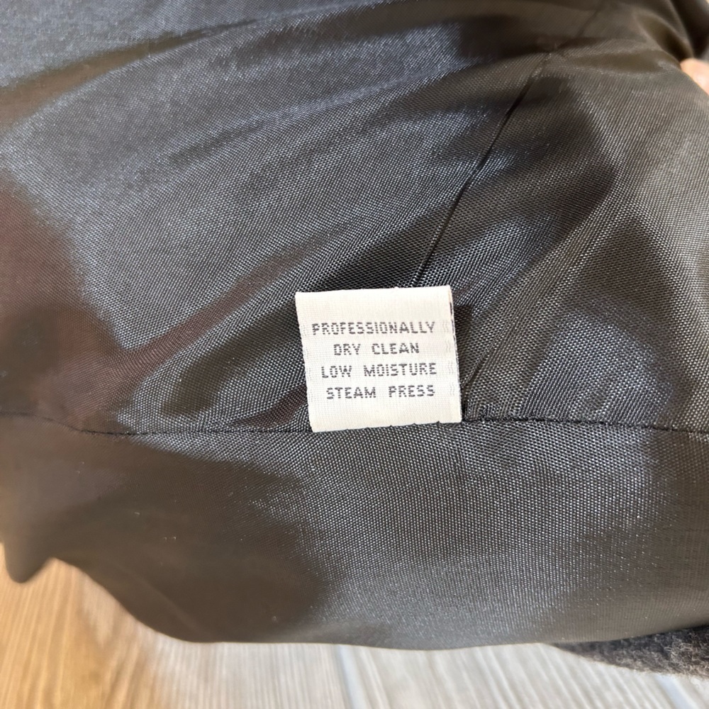 Vintage Mario de Pinto Wool Button Down Trench  Overcoat with Velvet Trim Large - Picture 14 of 16